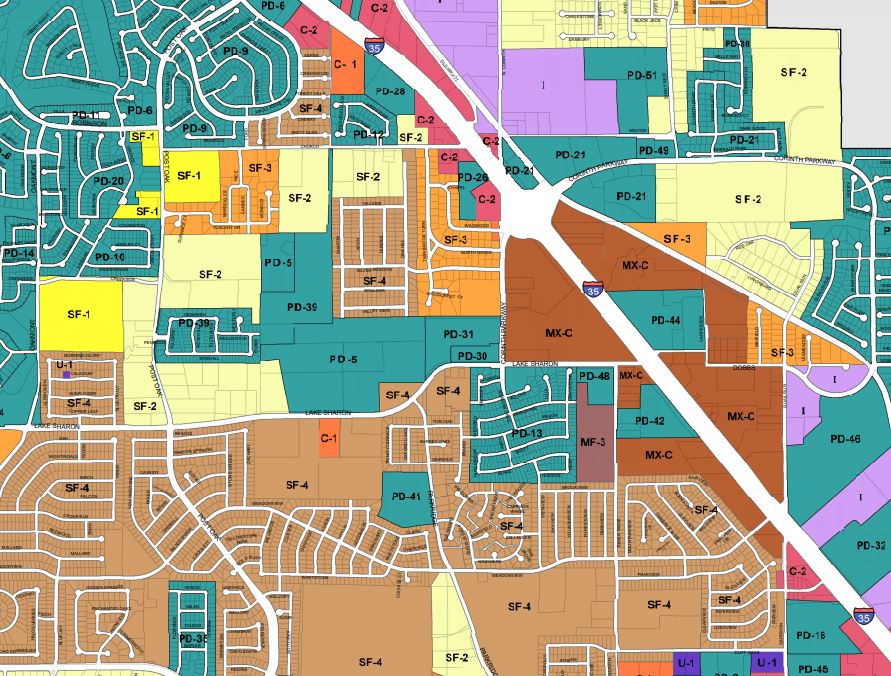 City Of Denton Zoning Map Gis Division City Of Corinth Texas